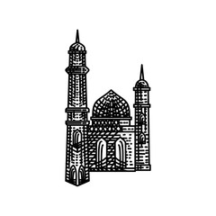 Obraz premium Mosque icon vector Illustration design template