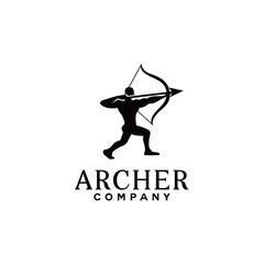 Archer silhouette player vector. People are holding arrows.	