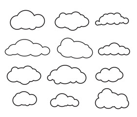 Clouds line style  , vector illustration