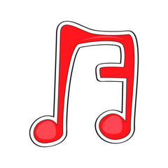 Isolated comic musical note. Vector illustration design