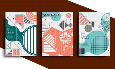 stock vector covers templates set with graphic geometric elements applicable for brochures posters covers