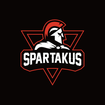 Spartan emblem logo template, Knight emblem logo