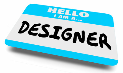 Designer Engineer Developer Name Tag Sticker 3d Illustration