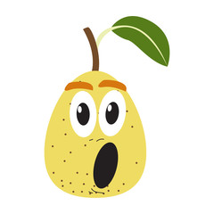 Surprised pear cartoon image. Vector illustration design