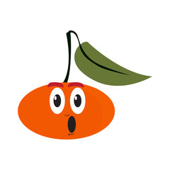 Surprised tangerine cartoon image. Vector illustration design