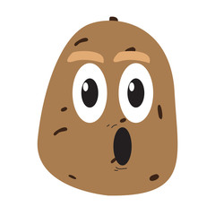 Surprised potato cartoon image. Vector illustration design