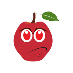 Sad apple cartoon image. Vector illustration design