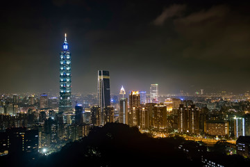 Fototapeta na wymiar Taipei 101 tower at night, Taiwan
