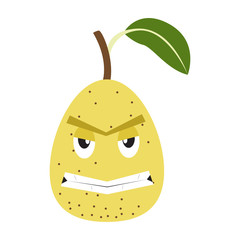 Angry pear cartoon image. Vector illustration design
