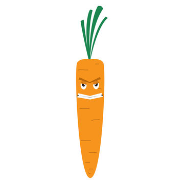 Angry carrot cartoon image. Vector illustration design
