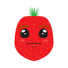 Obraz premium Cute strawberry cartoon image. Vector illustration design