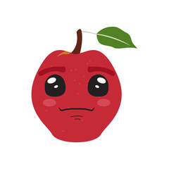 Cute apple cartoon image. Vector illustration design