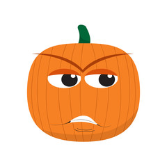 Annoyed pumpkin cartoon imag. Vector illustration design