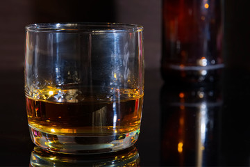 Glass with rum