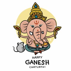 Ganesh cartoon vector illustration