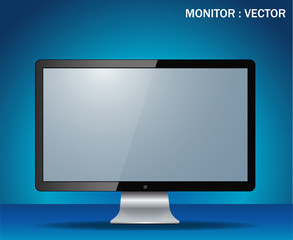 Computer display isolated on white. Vector eps10