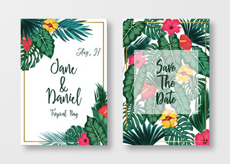Floral card set Wedding Invitation, save the date, and frame