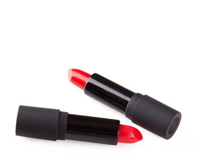 red lipsticks isolated on white background, red lipsticks isolated on white background, include clipping path