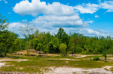 Mountain soil on sky background. at Kanchanaburi