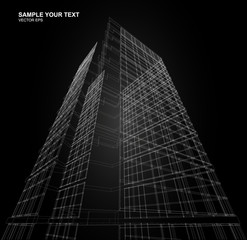 Abstract design. Modern architecture wireframe space