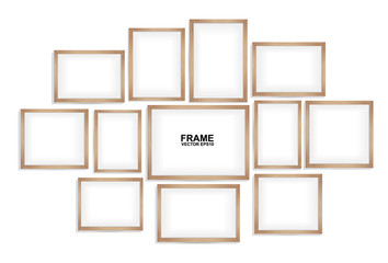 Picture frame vector. Photo art gallery. Vector illustration.