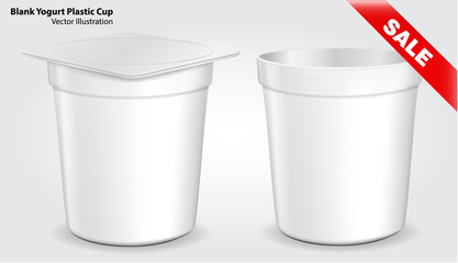White Tub Paint Plastic Bucket Container. Plaster, Putty, Toner. Ready For Your Design. Product Packing Vector EPS10 - Vector