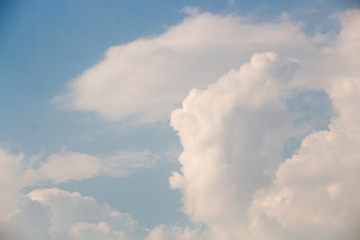 Bright blue sky with white clouds for background or wallpapers