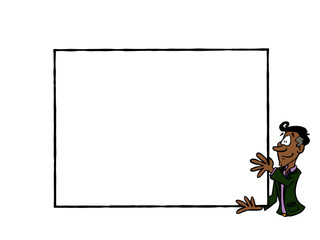 Businessman holding an empty frame