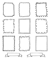 set of hand drawn doodle frames © ARTvektor