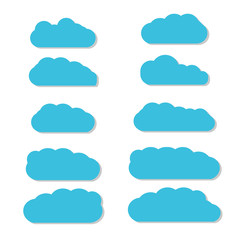 Clouds set isolated on white background. Collection of clouds for web site, poster, placard and wallpaper. Creative modern concept. Clouds vector illustration eps 10