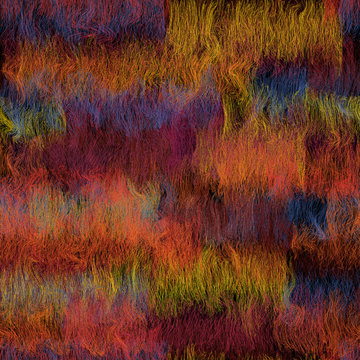 Colorful weave grunge striped and wavy seamless pattern