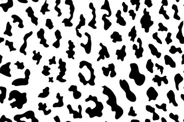Fototapeta premium Leopard seamless pattern. White and black. Animal print. Vector background.