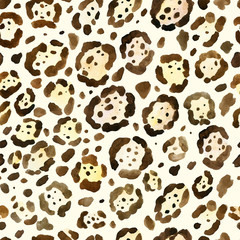 seamless pattern with watercolor texture cheetah
