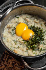 acorda de marisco portuguese traditional seafood  bread and egg stew