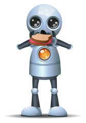 Fototapeta premium little robot eating bread