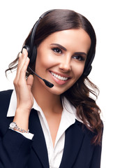 Portrait of customer support phone operator