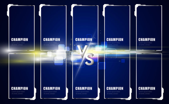 Game moba 5vs5  versus screen design concept. vector illustration eps10