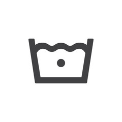 30 degree water temperature vector icon. filled flat sign for mobile concept and web design. Wash machine sign glyph icon. Laundry symbol, logo illustration. Pixel perfect vector graphics