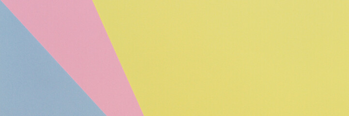 Abstract geometric shape pastel yellow, pink and blue color paper background
