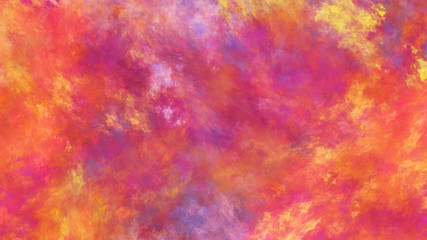 Abstract yellow and red fantastic clouds. Colorful fractal background. Digital art. 3d rendering.