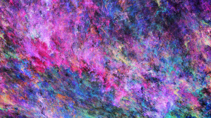 Abstract blue and pink fantastic clouds. Colorful fractal background. Digital art. 3d rendering.