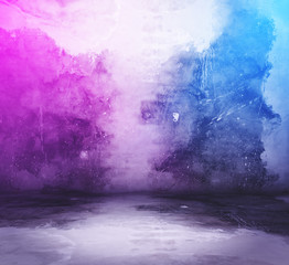 interior with neon lights