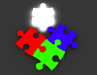 3d puzzle business concept. 3d illustration