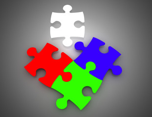 3d puzzle business concept. 3d illustration