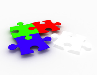 3d puzzle business concept. 3d illustration