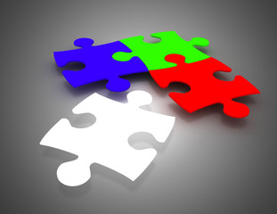 3d puzzle business concept. 3d illustration