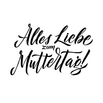 Happy Mother's Day Greeting Card. Germany igraphy Inscription.