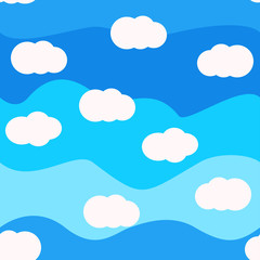 Clouds bright colors seamless pattern vector