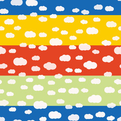 Clouds bright colors seamless pattern vector