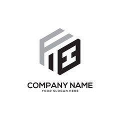 Obraz premium fh initial logo name, hexagon vector letter design